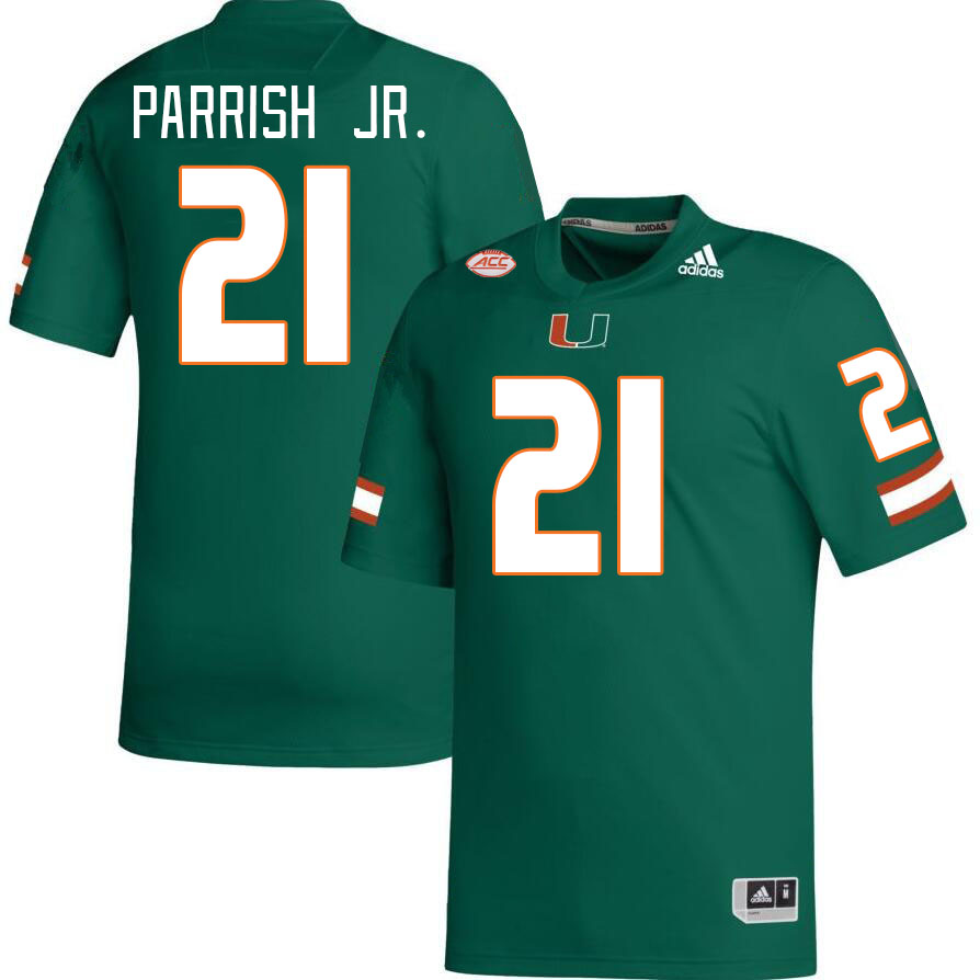 #21 Henry Parrish Jr. Miami Hurricanes Jerseys Football Stitched-Green